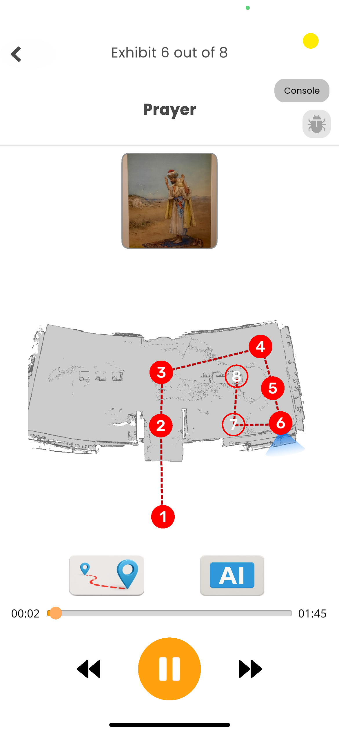 Artifacta visitor application showing a personalized museum experience